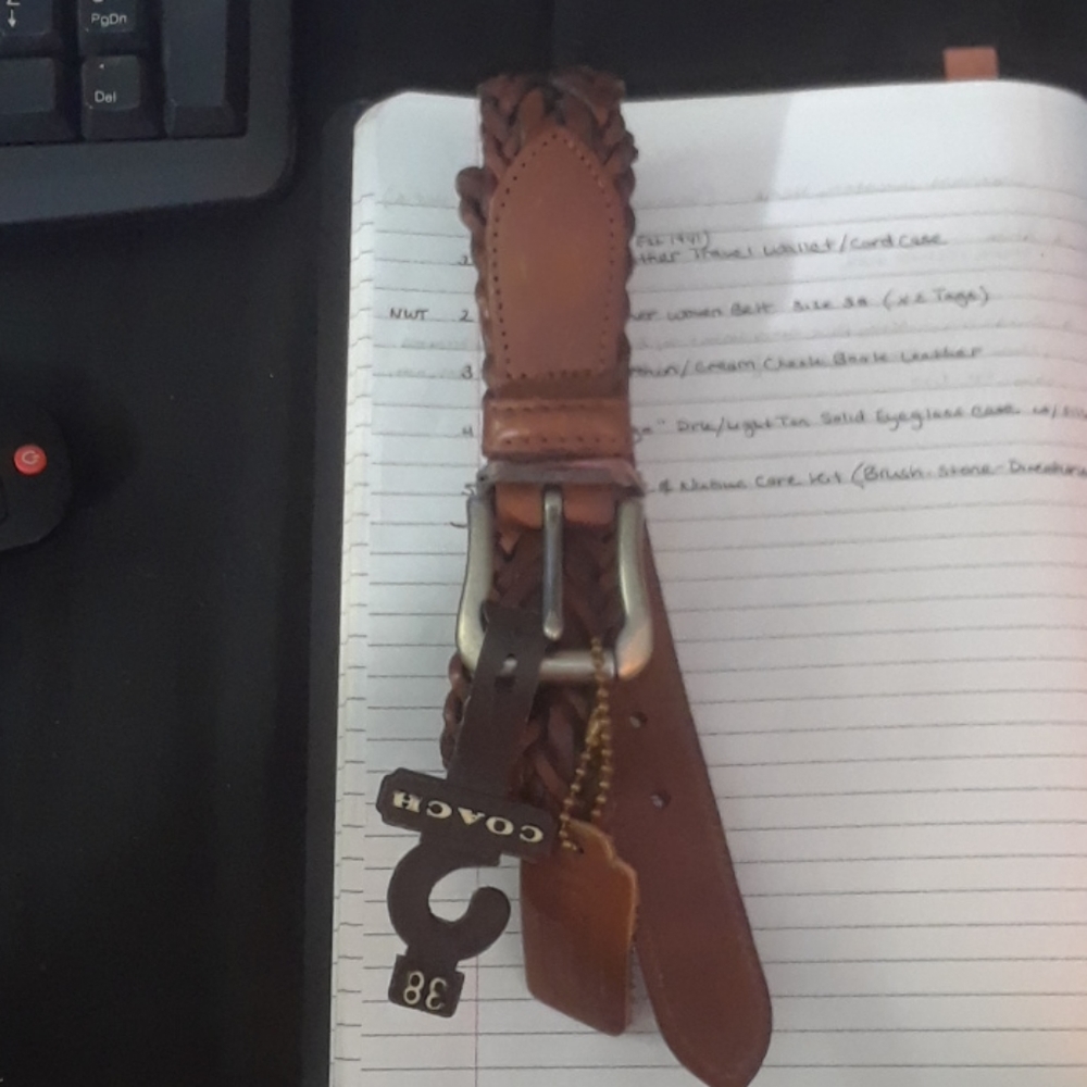 Coach Leather Woven Belt